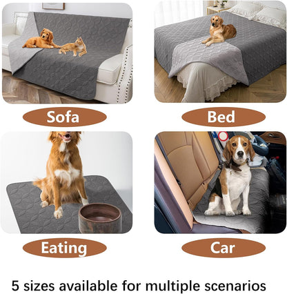 Waterproof Dog Blanket, 30x30 inches Small Pet Couch Covers for Sofa, Chair Bed Furniture Protector from Dogs Washable and Reversible-Lightgrey+Darkgrey