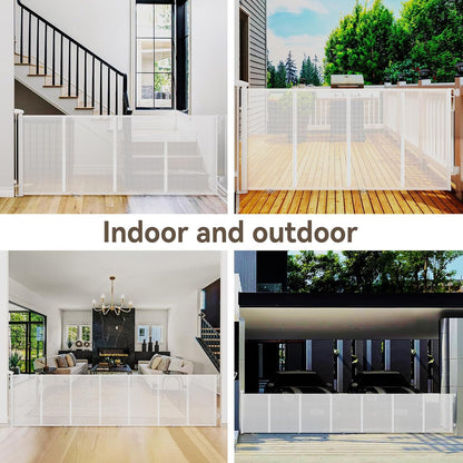 Uamector 138-Inch Extra Wide Retractable Baby Gate & Dog Gate, Reinforced Mesh Safety Gate Adjustable for Large Openings - Stairs, Doorways, Hallways - Indoor/Outdoor Use