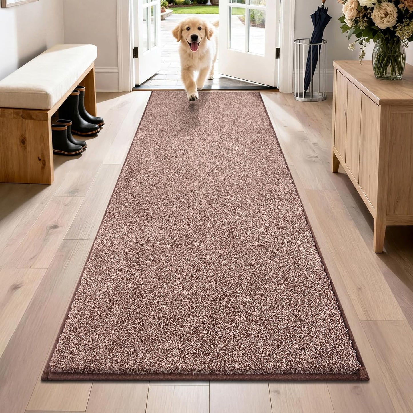 PURRUGS Dirt Trapping Door Mat 20" x 31.5", Non-Slip Machine Washable Entryway Rug, Dog Doormat, Indoor Front Door Mat, Super Absorbent Entry Rug for Muddy Shoes & Paws, Bluish Grey-Black