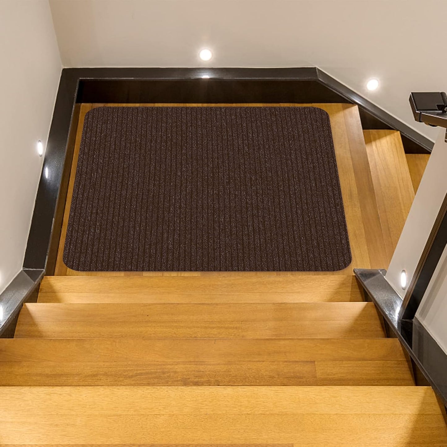 Stair Treads for Wooden Steps Carpet, Non-Slip Stair Runner Indoor Outdoor Stair Tread Mats Covers Pads, 19" x 31"Matching Landing Step Runner for Elders, Kids and Dogs (19" x 31", Black)