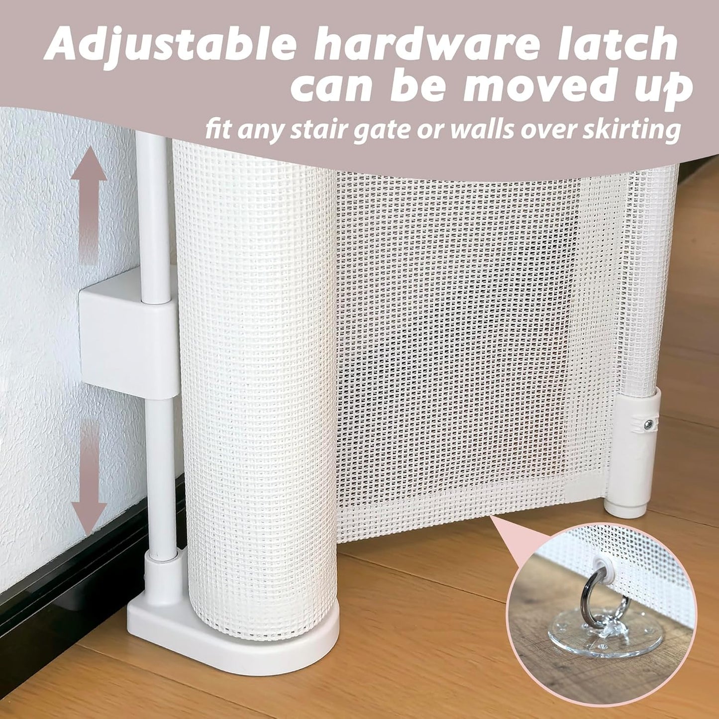 240" Retractable Baby Gates Extra Wide for Large Opening, 41" Extra Tall Retractable Dog Gate Pet Gates, Long Child Safety Mesh Gate with Fiberglass Rods for Stairs, Doorways, Hallways, Indoor/Outdoor