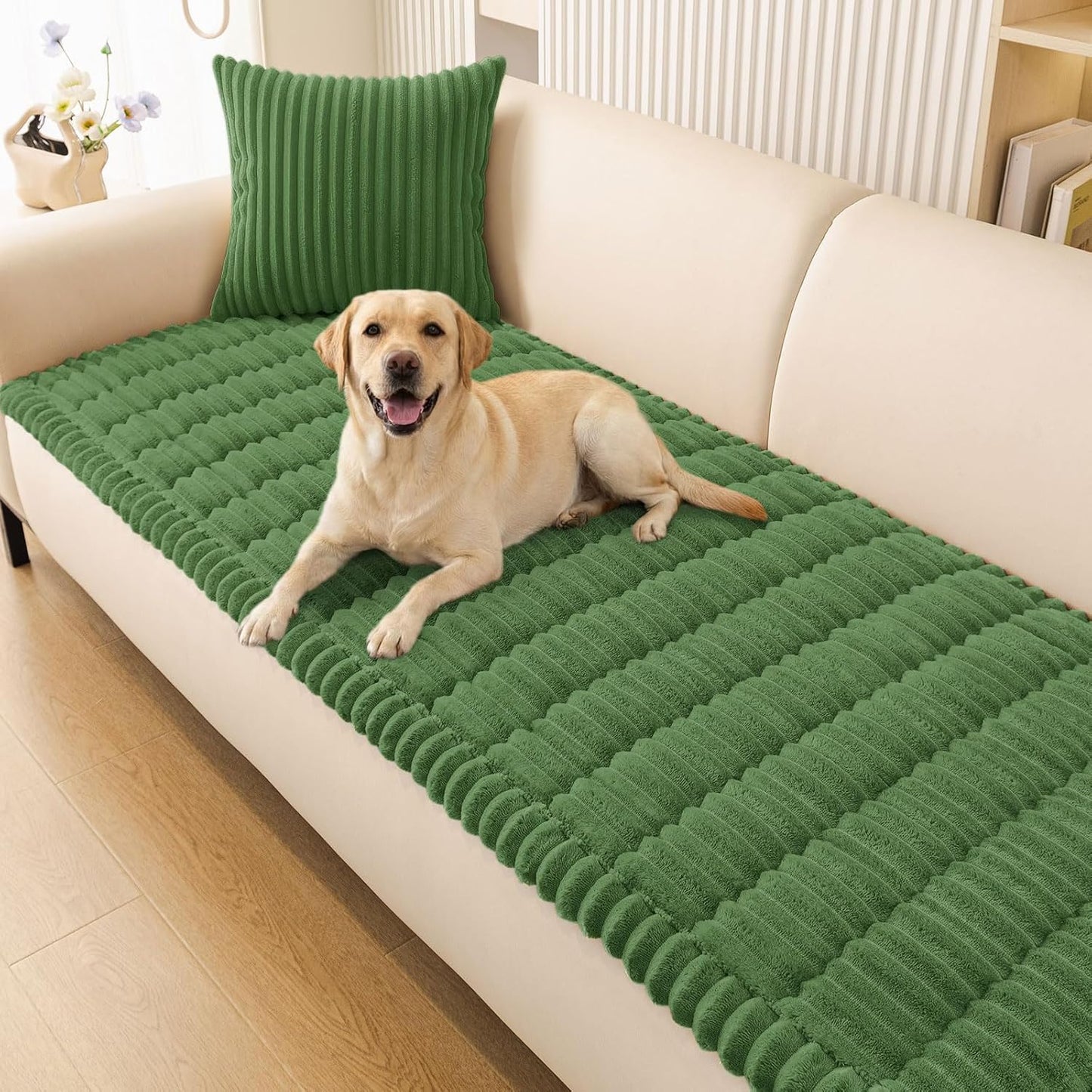 Smiry Couch Cover for Dogs, Non Slip Washable Sofa Protector for Pets, Soft Furniture Cover for Leather & Fabric Couches, Cozy Protect Against Fur, Dirt & Everyday Messes (Dark Grey, 27.6" x 59")