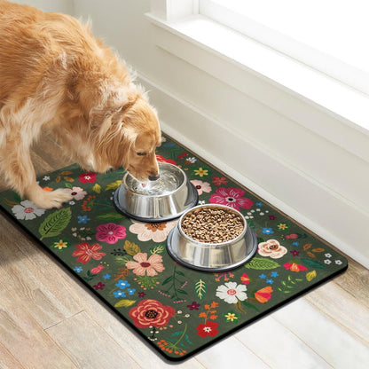 Dog Food Mats for Floors, Absorbent Dog Bowl Mat for Food and Water Dispenser, Quick Dry Cat Food Mat Pet Supplies