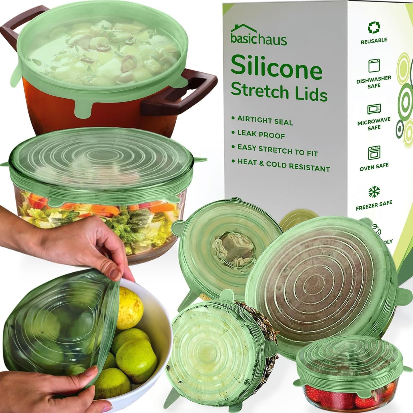 Reusable Silicone Can Lids – 2.6 Inch Can Covers for Dog & Cat Food – Universal Fit - Airtight Stretch Lids for Pet Food Cans, BPA-Free, Dishwasher Safe – 10 Pack