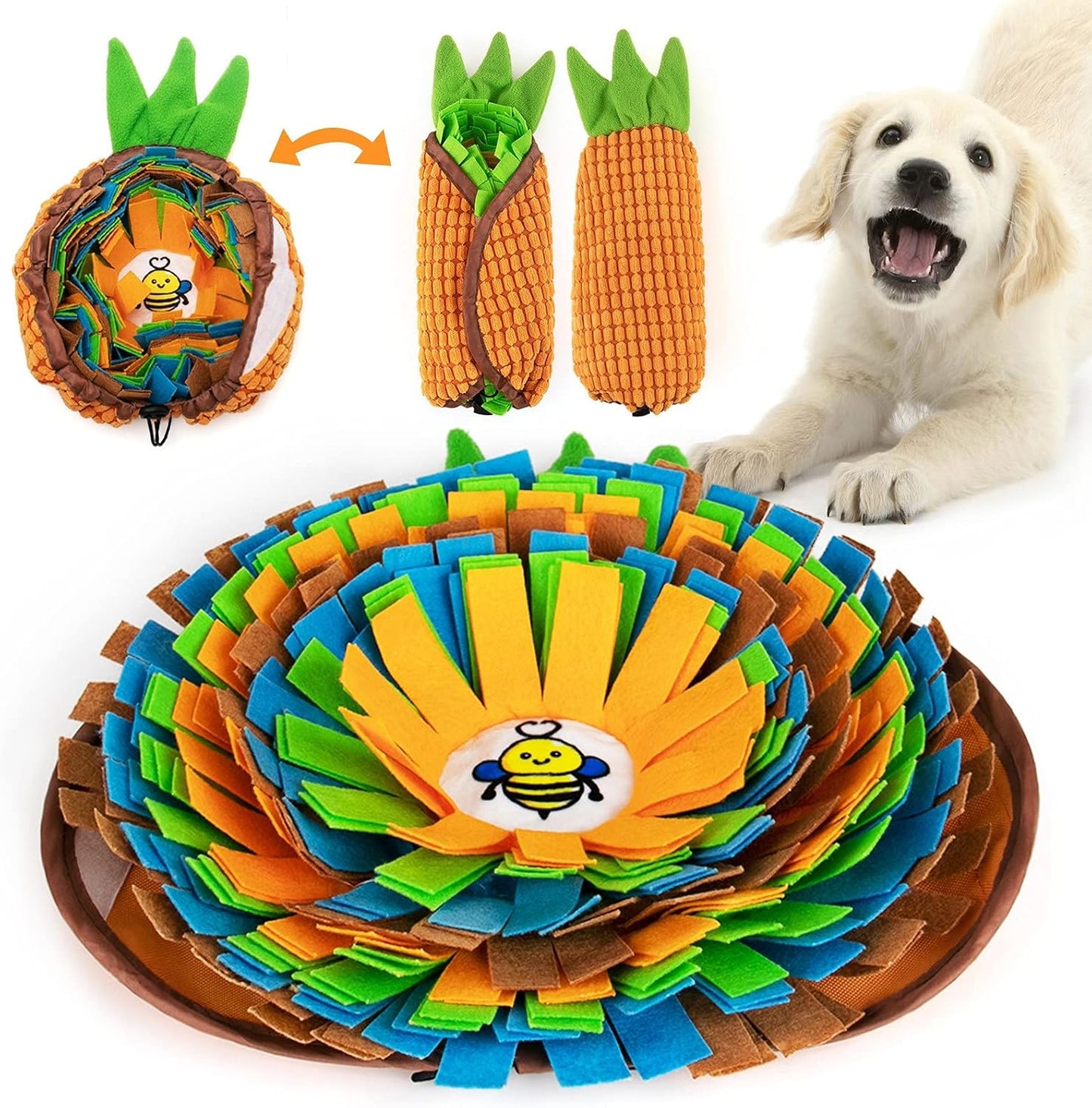 AWOOF Pet Snuffle Mat for Dogs, Interactive Feed Game for Boredom, Encourages Natural Foraging Skills for Cats Dogs Bowl Travel Use, Dog Treat Dispenser Indoor Outdoor Stress Relief