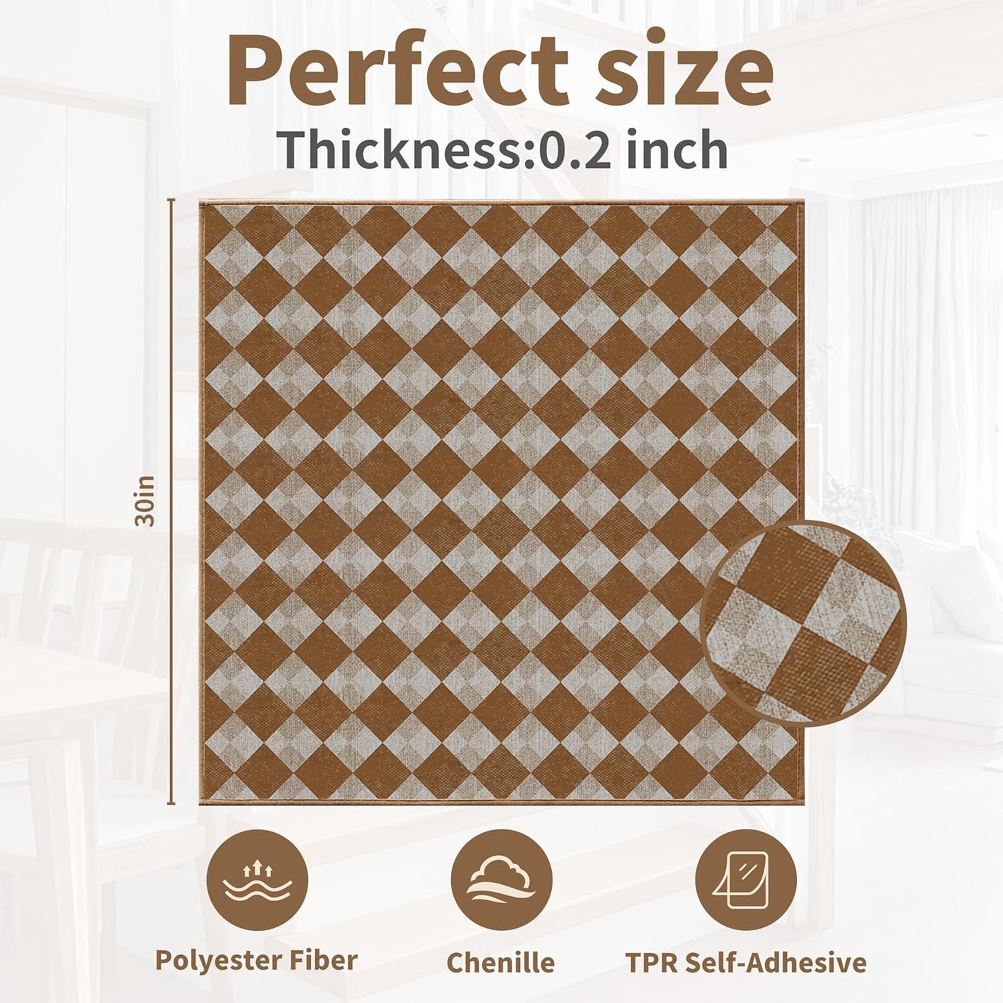 Non-Slip Stair Treads for Wooden Steps 15pcs,8"x30" Stair Carpet Treads for Indoor Use,Peel and Stick Stair Runners,Washable Reusable Adhesive Backing,Pet-Friendly Stair Capet for Kids,Elders,Dogs