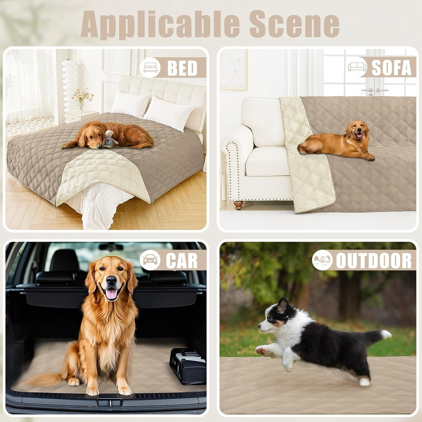 Smiry Waterproof Dog Bed Cover Blanket 30x70, Soft Reversible Pet Blanket, Washable Leakproof Cats Dogs Couch Cover for Sofa, Couch, Furniture, Grey/Dark Grey