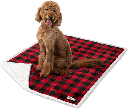 PetAmi Waterproof Dog Blanket for Couch, Large 60x40, Pee Proof Sherpa Fleece Reversible Pet Throw, Furniture Protector for Bed Sofa Kennel, Soft Washable Cover for Medium Dogs Cats, Grey Sherpa