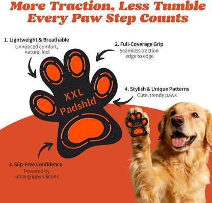 Anti Slip Dog Paw Pads for Senior Dogs - Paw Grips for Hardwood Floors, Enhanced Balance Traction Pads, Breathable Pet Paw Stickers Protectors for Dogs 7 Sets (28 Pcs) XXXL