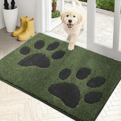 PURRUGS Dirt Trapping Door Mat 20" x 31.5", Non-Skid/Slip Machine Washable Microfiber Entryway Rug, Dog Doormat, Super Absorbent Welcome Mat for Muddy Wet Shoes and Paws, Grey