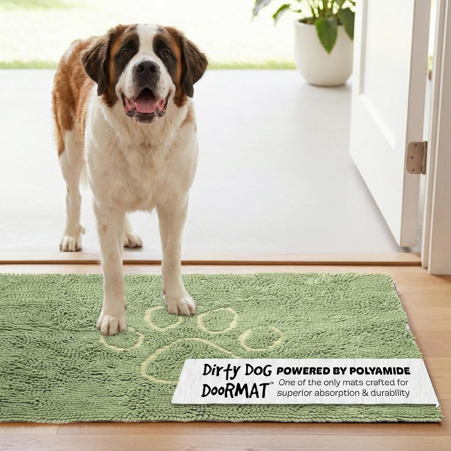 Dog Gone Smart Dirty Dog Doormat - Fast Drying Rug with Super Gripper Backing for Clean Floors - Super Absorbent and Machine Washable Mat for Muddy Paws - Grey