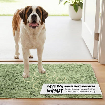 Dog Gone Smart Dirty Dog Doormat - Fast Drying Rug with Super Gripper Backing for Clean Floors - Super Absorbent and Machine Washable Mat for Muddy Paws - Grey