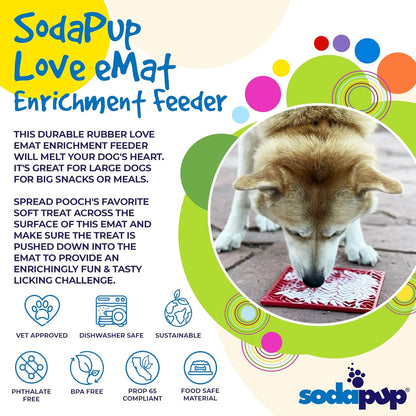 SodaPup Flower Power eMat – Durable Lick Mat Feeder Made in USA from Non-Toxic, Pet-Safe, Food Safe Rubber for Mental Stimulation, Avoiding Overfeeding, Fresh Breath, Digestive Health, & More