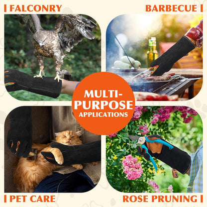 HANDLANDY Animal Handling Gloves, Bite-Proof, Scratch-Resistant, Pet Gloves for Dogs, Cats, Falconry, Gardening