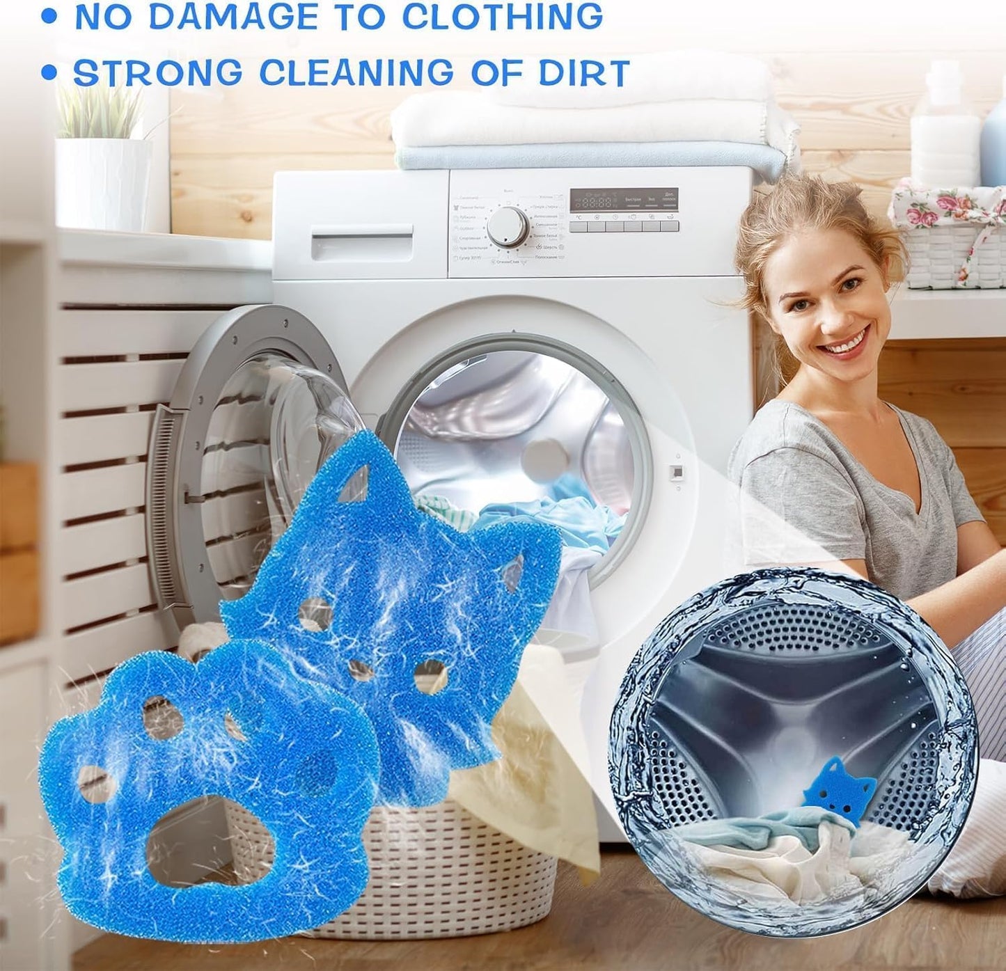 Reusable Pet Hair Remover, Effective Cat and Dog Hair Collector for Washing Machine and Dryer Fluff and Fur Remover for Clothing, Bedding, Safe and Durable, Fits All Fabrics (6)