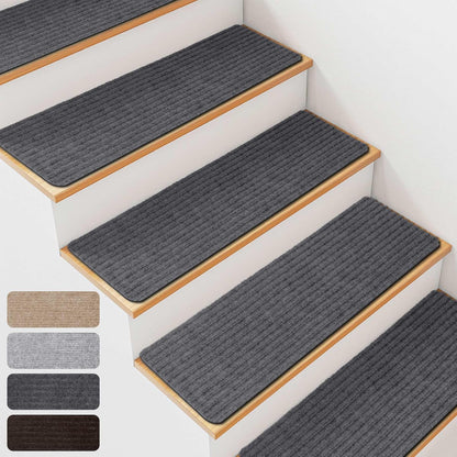 Extra Wide Non Slip Stair Treads for Wooden Steps – 15 Pack 9" x36'' Extra Wide Carpet Runners with Reusable Adhesive, Step Pads for Dogs, Kids, Seniors, Machine Washable – Geige