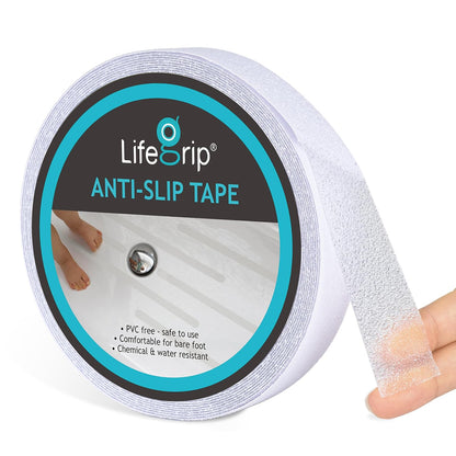 LifeGrip Anti Slip Transparent Anti Slip Tape, 4 inch by 30 feet, Non-Slip Traction Grip Tape to Tubs, Boats, Stairs, Clear, Soft, Comfortable for Bare feet (4" X 30')
