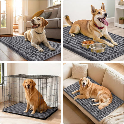 Smiry Dog Door Mat for Muddy Paws 30x20, Extra Soft Absorbent Chenille Doormat, Trap Moisture and Dirt, Non-Slip Machine Washable Front Door Mat for Indoor Entrance Inside Floor, Grey
