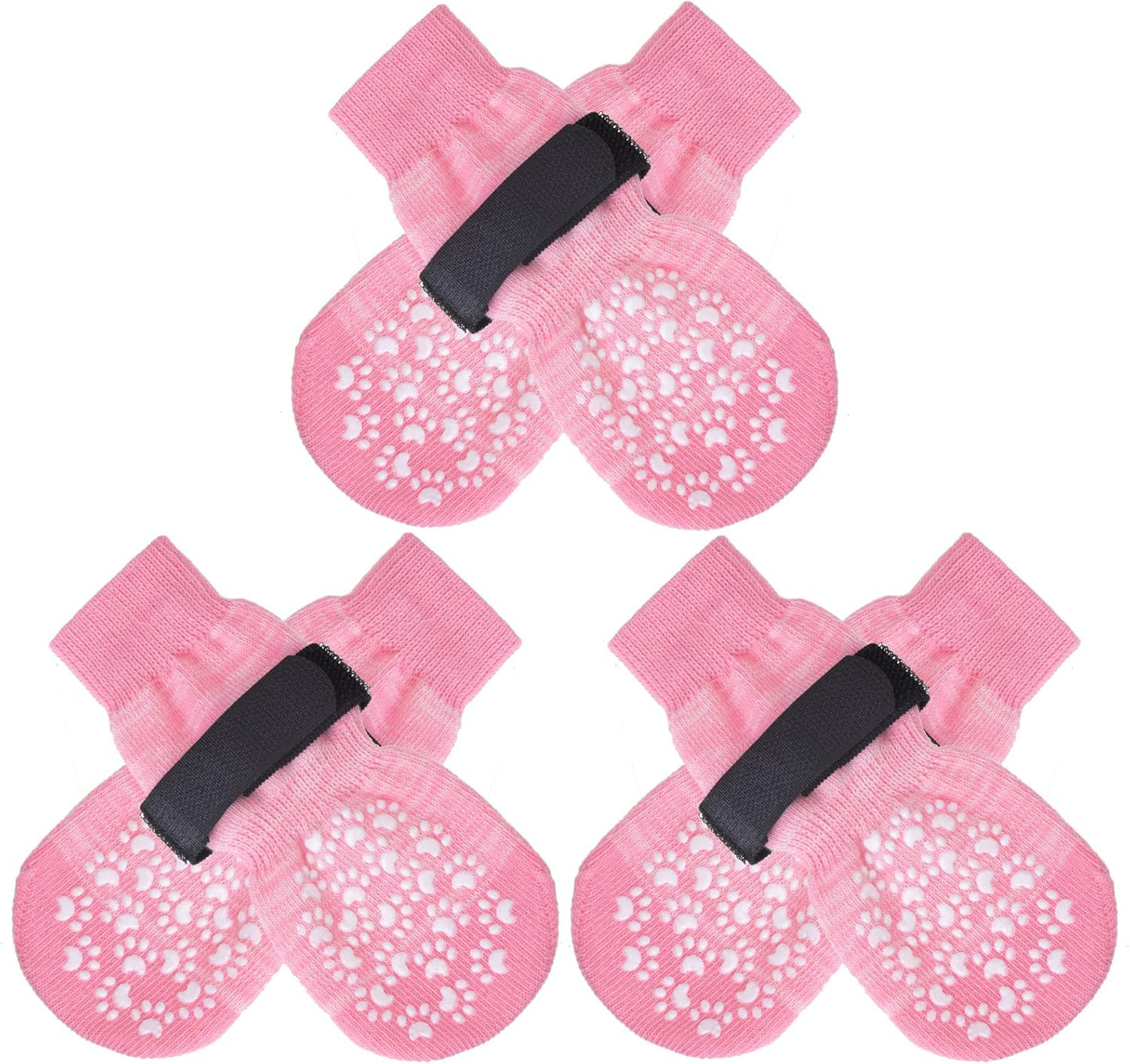 EXPAWLORER 6Pcs Anti-Slip Dog Socks to Prevent Licking Paws,Dog Shoes for Hot Pavement,Dog Booties Traction Control on Hardwood Floor,Boots & Paw Protectors, for Puppy Small Medium Large Senior Dogs