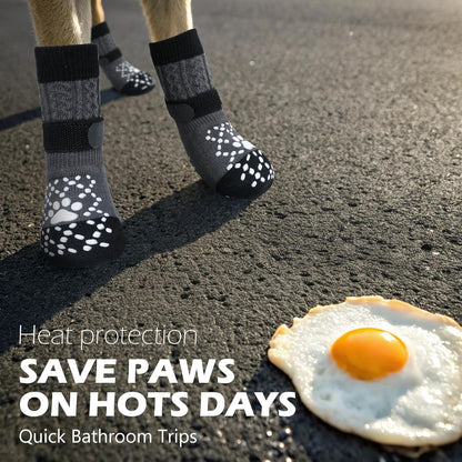 EXPAWLORER Anti Slip Dog Socks to Prevent Licking Paws, Dog Shoes for Hot Pavement, Dog Booties for Small Medium Large Senior Dogs, Traction Control Boots & Paw Protectors for Hardwood Floors