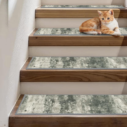 sarben Non Slip Stair Treads for Wooden Steps 15PCS - 8"x30" Indoor Safety Carpet, Edging Mats with TPE Adhesive Backing, Pet and Elderly Friendly Stair Rugs (Taupe) - Colors B