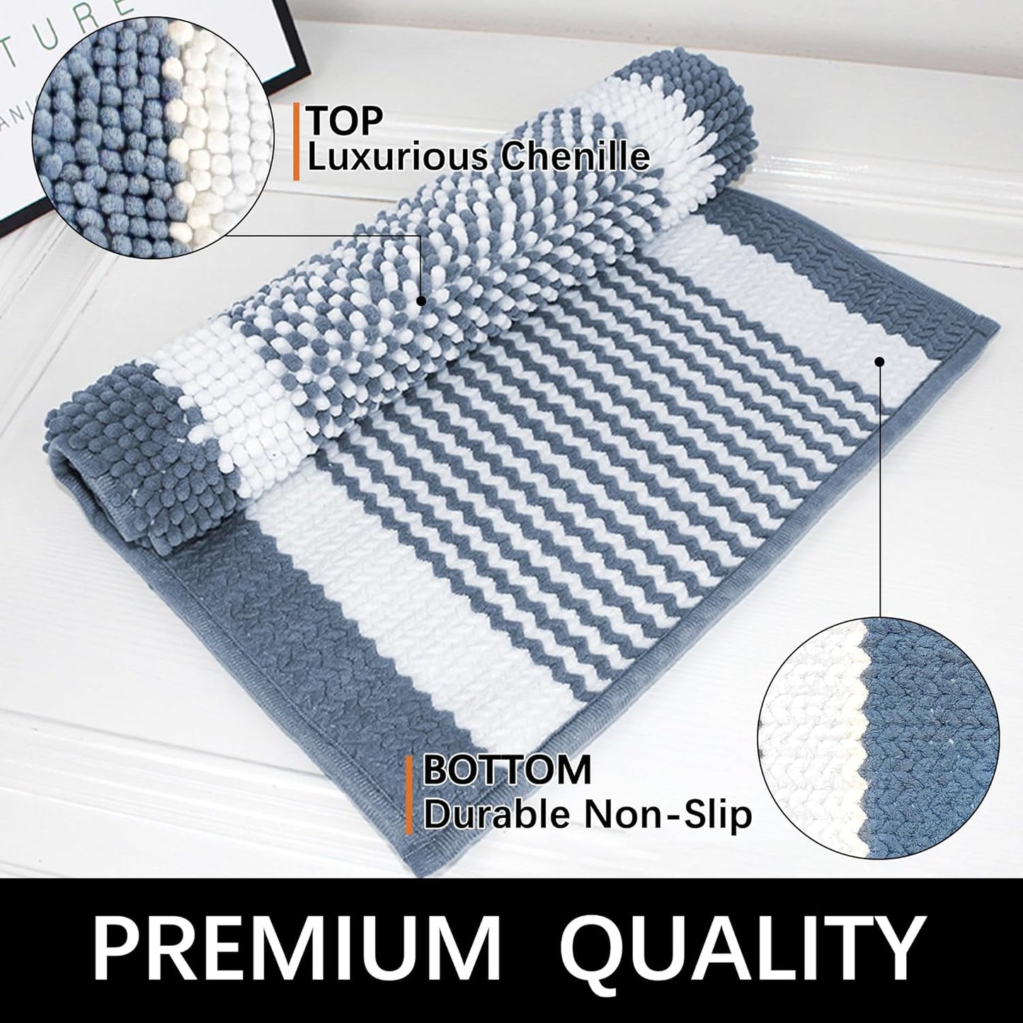 Dog Door Mat for Muddy Paws - Absorbent Quick-Dry Non-Slip Washable Chenille Pet Rug, Indoor Entryway Mat for Front Door & Crate (Brown, 24" L*16" W)