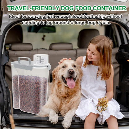 TBMax Dog Food Storage Container 5-7 lbs, Airtight Cat Food Container with Larger Spout & Measuring Cup, Portable Pet Food Storage Dispenser for Small Animal Kibble Storage, Bird Seed Container