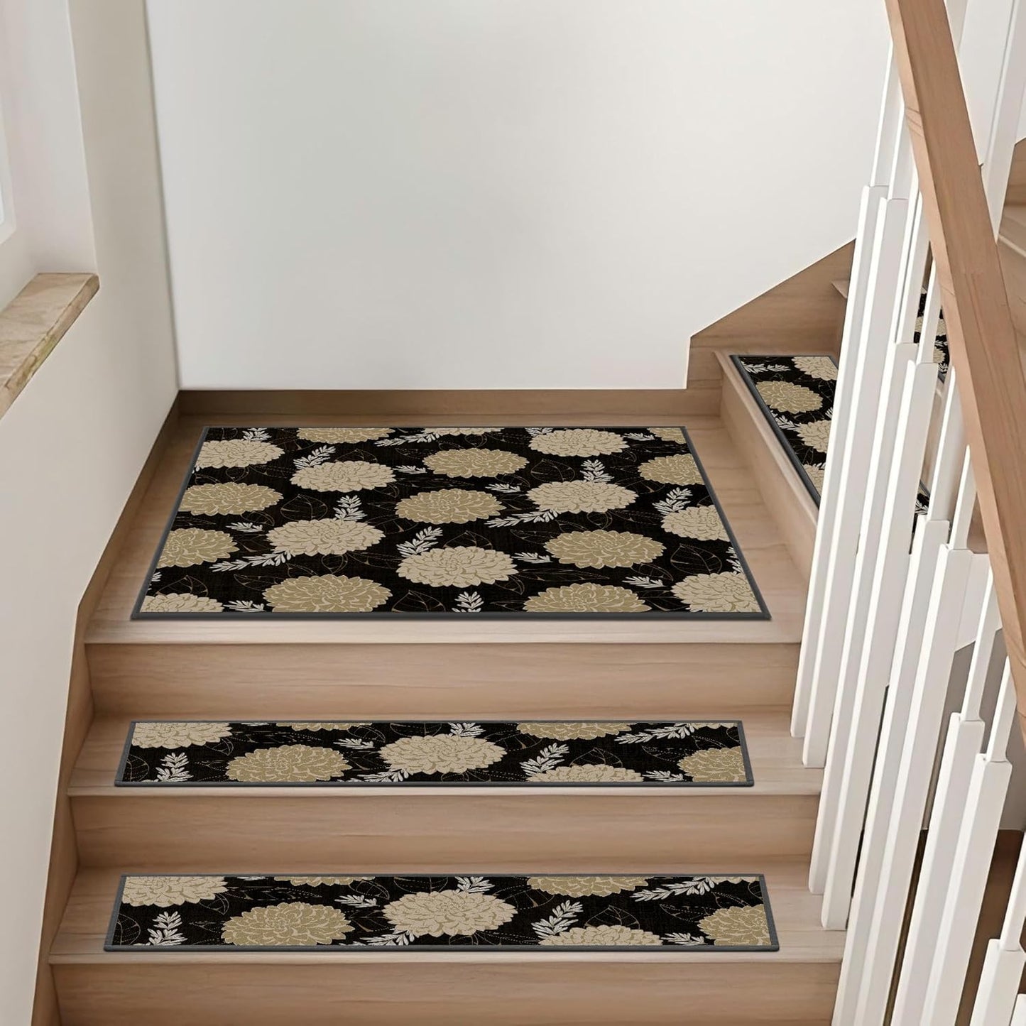 Non-Slip Stair Treads for Wooden Steps 15pcs,8"x30" Stair Carpet Treads for Indoor Use,Peel and Stick Stair Runners,Washable Reusable Adhesive Backing,Pet-Friendly Stair Capet for Kids,Elders,Dogs