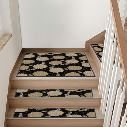 Non-Slip Stair Treads for Wooden Steps 15pcs,8"x30" Stair Carpet Treads for Indoor Use,Peel and Stick Stair Runners,Washable Reusable Adhesive Backing,Pet-Friendly Stair Capet for Kids,Elders,Dogs