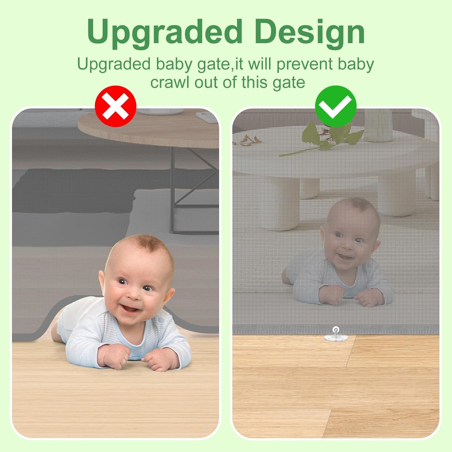 Upgraded Retractable Baby Gate, Extra Wide Safety Kids or Pets Gate, 33” Tall, Extends to 71” Wide, Mesh Safety Dog Gate for Stairs, Indoor, Outdoor, Doorways, Hallways(33”x71”, Black)