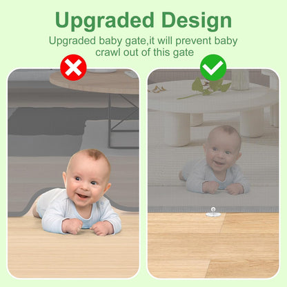 Upgraded Retractable Baby Gate, Extra Wide Safety Kids or Pets Gate, 33” Tall, Extends to 71” Wide, Mesh Safety Dog Gate for Stairs, Indoor, Outdoor, Doorways, Hallways(33”x71”, Black)