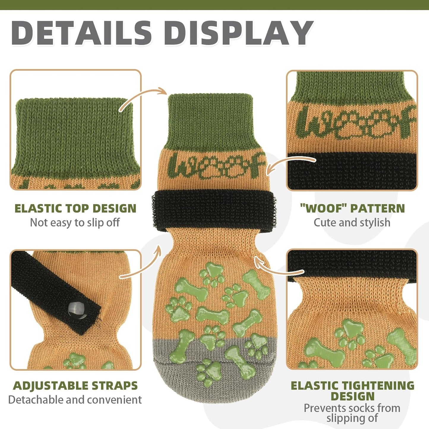 KOOLTAIL Dog Socks Shoes for Hot Pavement to Prevent Licking Paws, Winter Dog Boots&Paw Protector for Hardwood Floors Anti Slip,Traction Control Grip Booties for Small Medium Large Senior Dogs,Black M