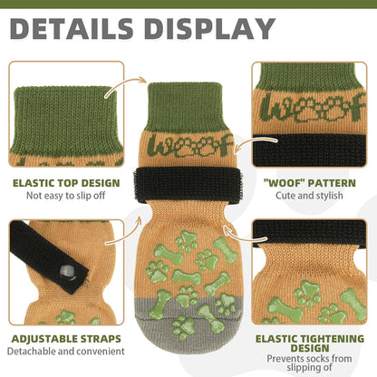 KOOLTAIL Dog Socks Shoes for Hot Pavement to Prevent Licking Paws, Winter Dog Boots&Paw Protector for Hardwood Floors Anti Slip,Traction Control Grip Booties for Small Medium Large Senior Dogs,Black M