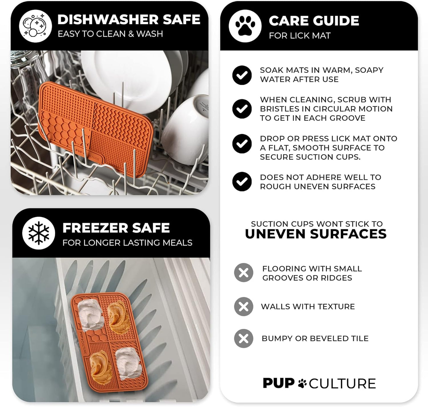 Pup Culture Dog Lick Mat for Dogs, Feeding Pad for Anxious Pets Plus 4 Different Puzzles for Mental Stimulation for Dogs - Supports Mental, Dental, and Digestive Health, Bite Resistant and Heavy Duty
