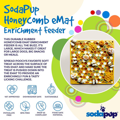 SodaPup Flower Power eMat – Durable Lick Mat Feeder Made in USA from Non-Toxic, Pet-Safe, Food Safe Rubber for Mental Stimulation, Avoiding Overfeeding, Fresh Breath, Digestive Health, & More