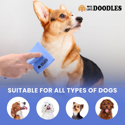 Slicker Brush for Dogs, Dog Grooming Supplies - Best Doodle & Poodle Brush for Haired Dogs - Goldendoodle Pin Detangler for Dematting (Medium Curved)