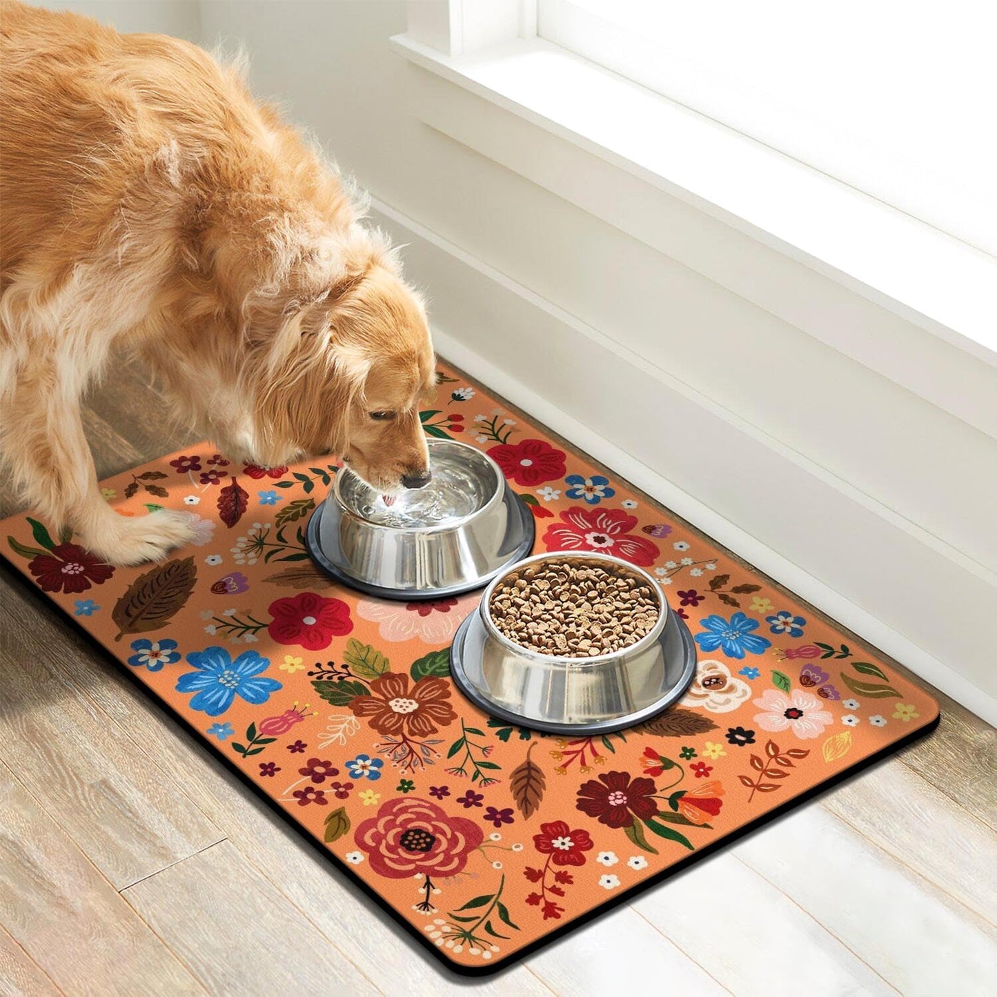 Dog Food Mats for Floors, Absorbent Dog Bowl Mat for Food and Water Dispenser, Quick Dry Cat Food Mat Pet Supplies