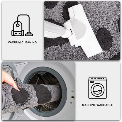 PURRUGS Dirt Trapping Door Mat 20" x 31.5", Non-Skid/Slip Machine Washable Microfiber Entryway Rug, Dog Doormat, Super Absorbent Welcome Mat for Muddy Wet Shoes and Paws, Grey