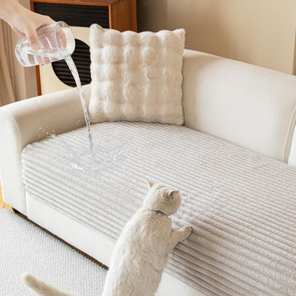 MYSKY HOME 100% Waterproof Couch Cover for Sofa, Couch Covers for Dogs, Non Slip Back Pet Sectional Sofa Covers for 3 Cushion Couch, Sofa Covers Washable, Dog Bed Cover, Dark Grey, 35"x70.9"