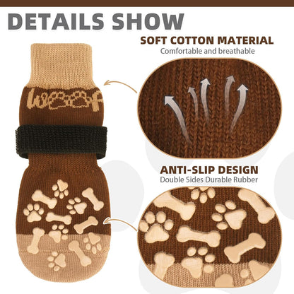 KOOLTAIL Dog Socks Shoes for Hot Pavement to Prevent Licking Paws, Winter Dog Boots&Paw Protector for Hardwood Floors Anti Slip,Traction Control Grip Booties for Small Medium Large Senior Dogs,Black M