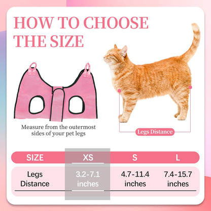 PatiencET Dog Grooming Hammock, Pet Grooming Hammock for Cats & Dogs with Security Strap, Dog Sling for Nail Trimming with Nail Clippers/Trimmer, Nail File, Pet Comb(Pink S)