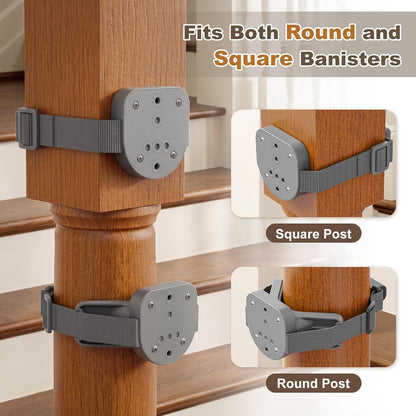 Upgraded Retractable Baby Gates for Stairs & Banister, Mesh Dog Gate Indoor, Extends to 55" Wide 33" Tall, Child Safety Gate for Stairway, Banister & Wall Mount (Gray)