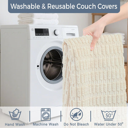 Waterproof Couch Cover for Dogs Washable, Non Slip Back Sectional Sofa Covers for 3 Cushion Couch Pet Friendly, Soft Dog Bed Cover. (Coffee, 30" x 53")