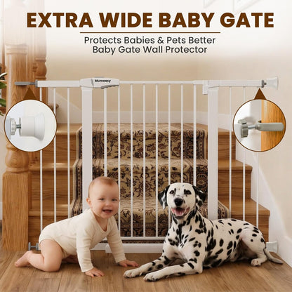 Mumeasy 36" High Extra Tall Dog Gate, 29.6"-40.5" Wide Pressure Mounted Tall Baby Gate for Dog, Auto Close Pet Gate with Door for Stairs,Doorways,House,Black