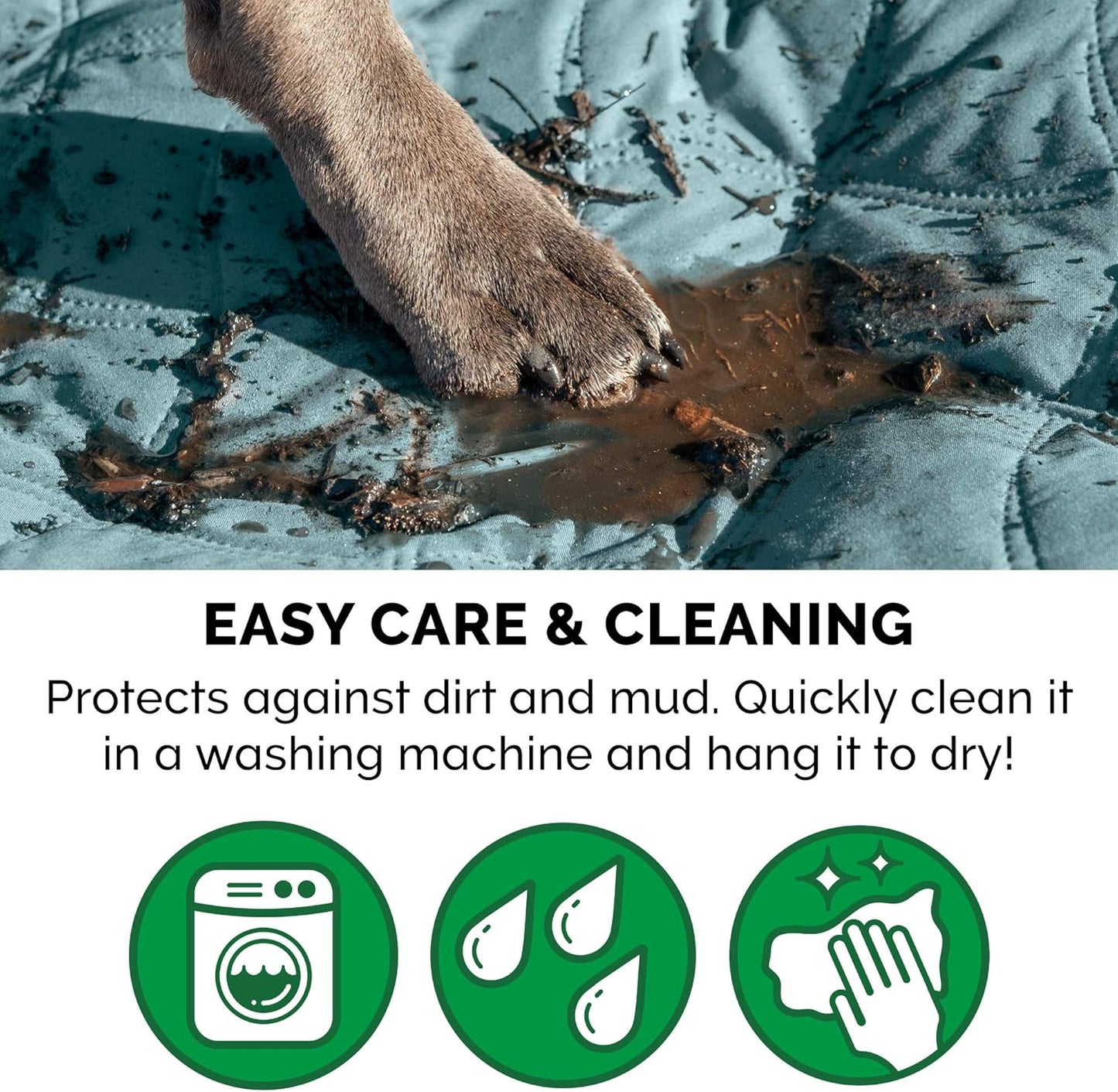 FurHaven Waterproof Blanket & Furniture Protector Cover with Non-Slip Backing, Machine Washable, Jumbo/King, Quilted Twill, Gray