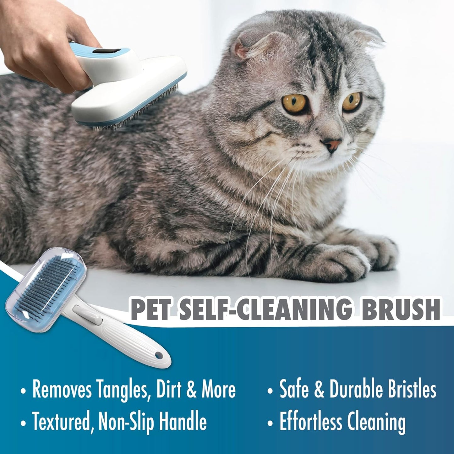 Pet Mat Remover – Professional Dematting Comb for Dogs and Cats – Stainless Steel Rounded Teeth for Gentle Knot & Tangle Removal – Dog Dematting Tools & Dog Grooming Supplies