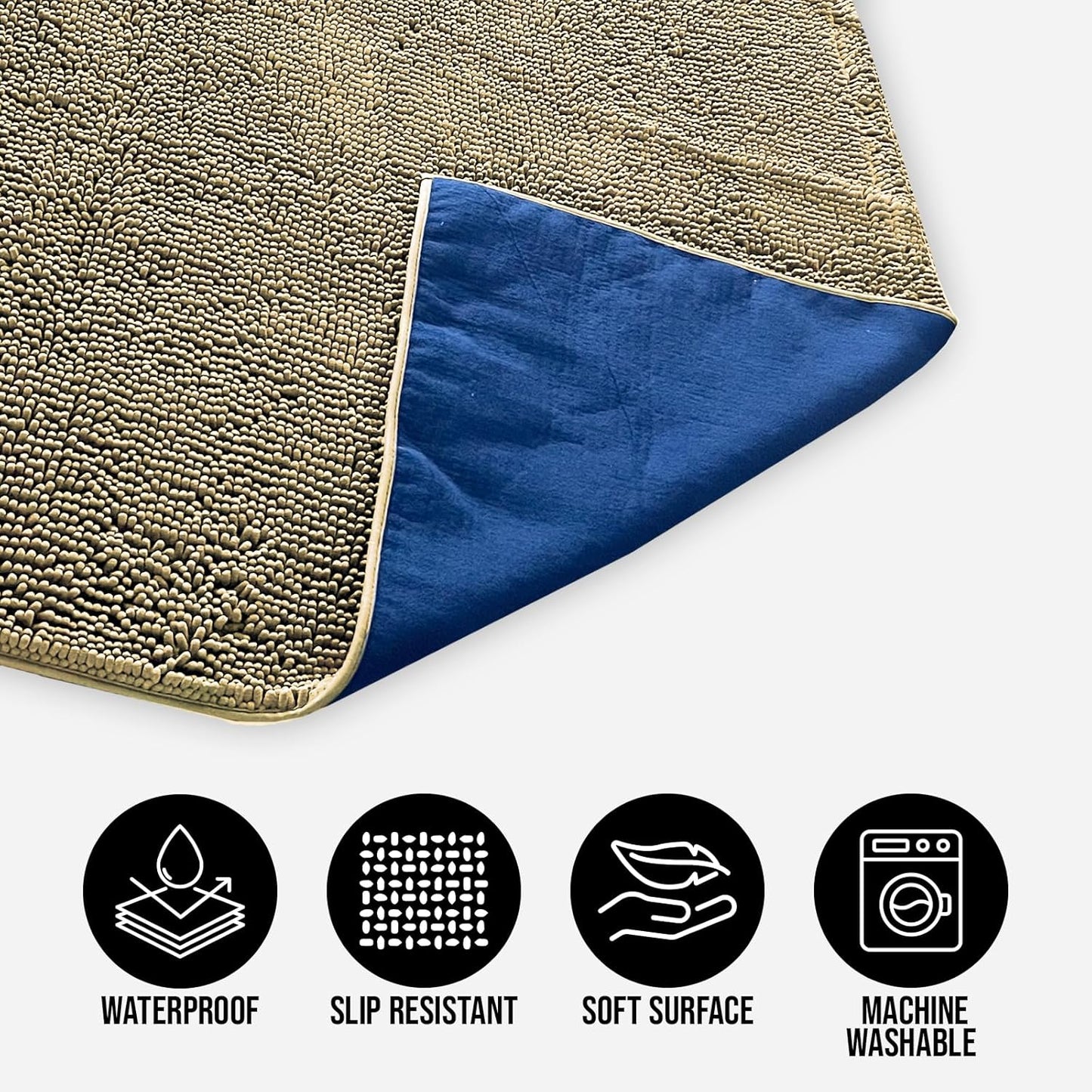Muddy Mat® Dog Blanket - Chenille Water Absorption Blanket for Bed & Couch Cover for Dogs Washable, Anti-Slip Soft and Durable Furniture Protector for Dogs - Grey 52"x72"