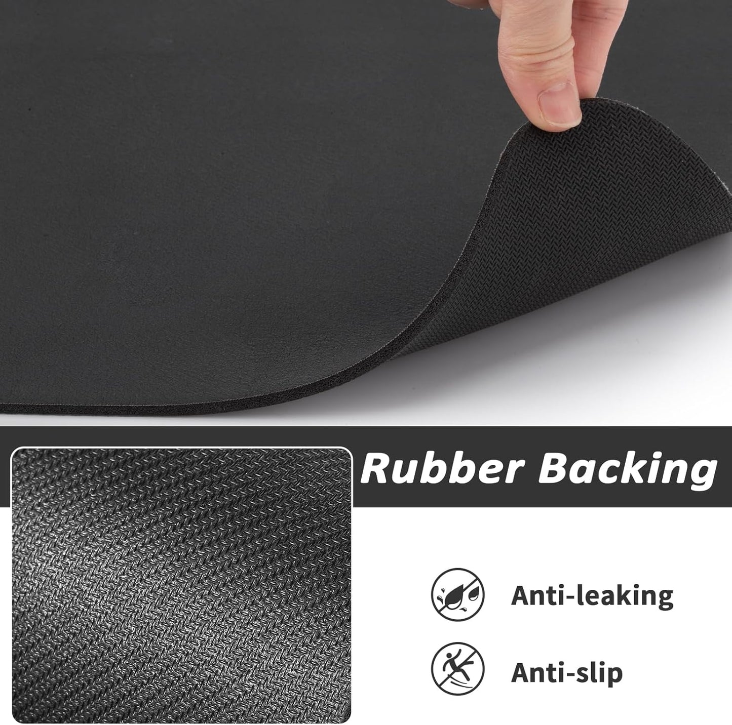 HotLive Dog Food Mat - Absorbent Cat Mat for Food and Water, No Stains Pet Feeding Bowl Mat, Easy to Clean Pet Placemats, Quick Dry Dog Water Dispenser Mat for Messy Drinkers | Paw Dark Grey 12"x 19"