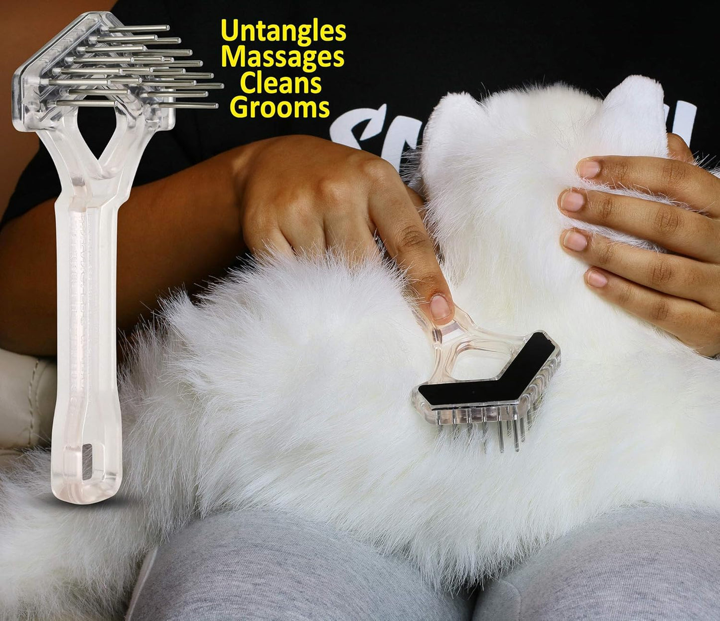 Mini-Rake V-Shaped with 1" Long Double-Row Rotating Teeth (AquaBlue)
