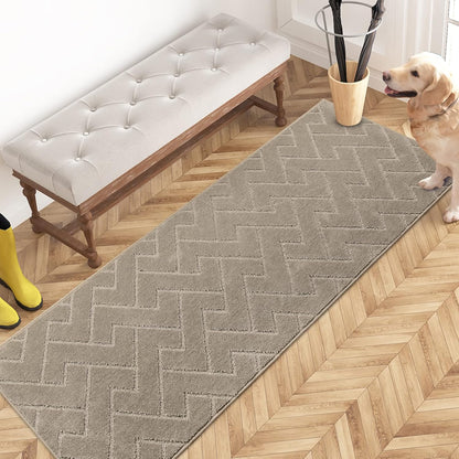 PURRUGS Dirt Trapping Door Mat 20" x 31.5", Non-Slip Machine Washable Entry Rug, Dog Doormat, Indoor Front Door Mat, Super Absorbent Entryway Rug for Muddy Shoes & Paws, Taupe